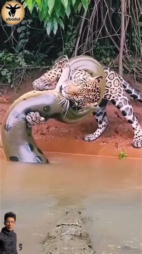 Lilitan Maut! Leopard vs Python, Buaya Mendekat #shorts #leopard #python #crocodile #animals