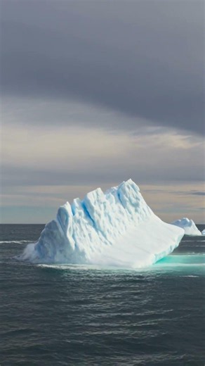 Massive Iceberg Capsizing and Rolling Over #iceberg #nature