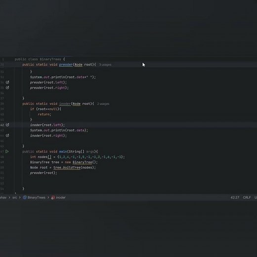 Binary tree in java code #java short code #short video #youtube short code #short video # youtube 😀
