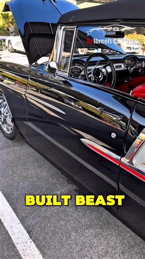 5.5K views · 293 reactions | This ’55 Chevy is a whole different level of clean. Black + chrome, red interior, and show-quality shine. A true classic turned full-on beast.  #1955Chevy #55BelAir #ChevyBelAir #TriFiveChevy | RJ fbreels car show | Facebook