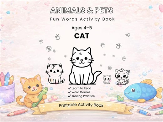 Cat Activity Book Printable | 11 Preschool Learning Pages - Etsy