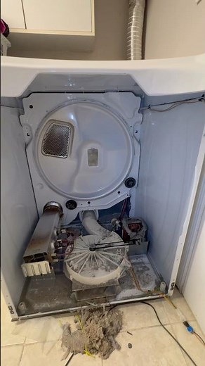 Whirlpool dryer opened apart to clean