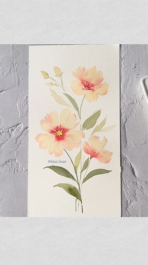 Step by step watercolor floral tutorial for beginners | blue.lisart.art
