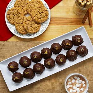The hunt is over for the tastiest bite-sized treat! Topped with crystallized ginger, these gooey gingerbread balls dipped in chocolate are melt-in-your-mouth delicious. Get the recipe and shop it now in our Tasty iOS app: https://tsty.it/5L5VK7Add1 | Tasty