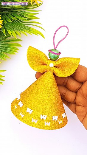 4.9K views · 19 reactions | Magical Glitter Foam Angel Ornament ✨ Simple DIY Christmas Decoration✨ Sparkly Glitter Foam Angel Decoration ✨ Easy DIY Christmas Ornament✨ Learn how to make a stunning glitter foam angel that's perfect for your Christmas tree topper or holiday ornaments! This easy step-by-step tutorial shows you exactly how to create beautiful handmade glitter foam paper angels that will make your Christmas decorations sparkle. ✨ | Entertaining Arts | Facebook