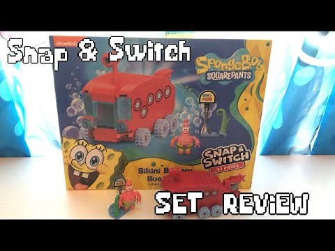 SNAP & SWITCH SpongeBob Bikini Bottom Bus Stop Set Build and Review!