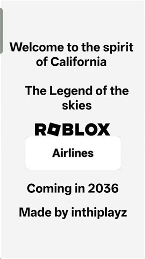 welcome to Roblox Airlines