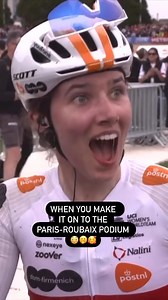 When Pfeiffer Georgi found out she made the podium at Paris-Roubaix in 2024! 👏 | TNT Sports