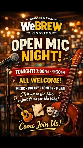 Open Mic Night at WeBrew Kingston Tonight! 🎤🎸