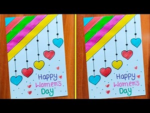 Women's Day Greeting Card / Happy Women's Day Card Making / Women's Day Drawing / Women's Day Card