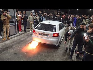 MODIFIED Cars TAKEOVER First Car Meet of 2023! BURNOUTS, FLAMES, BANGS, ...