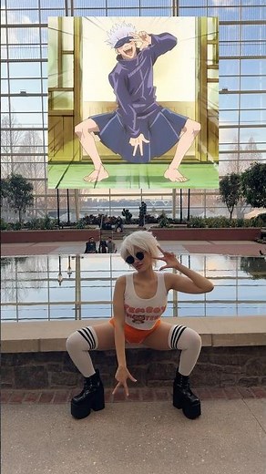 Jojo Pose Challenge x Femboy Hooters Gojo 🧡 #gojo #jojo #posechallenge #femboyhooters #katsucon