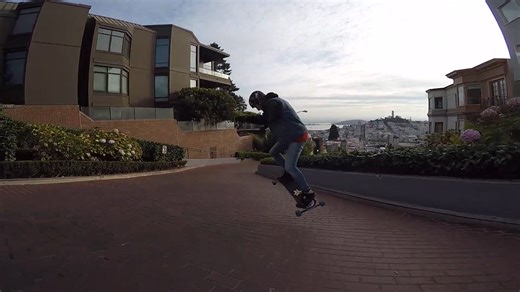 Freebording Lombard Street the most iconic run