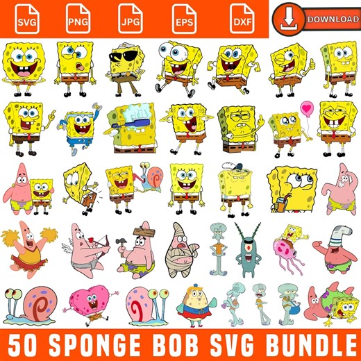 Sponge Bob Svg Png Bundle, Sponge Bob Svg, Patrick Svg, Sponge Bob Clipart, Sponge Bob Square Pants, Sponge Bob Cricut, Instant Download - Etsy Canada