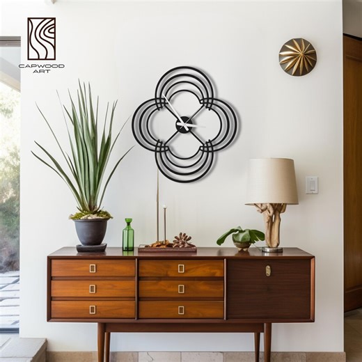 Floral Oversized Metal Wall Clocks, Desinger Home Clock, Modern Kitchen& Office, 20 İnches Clock - Etsy