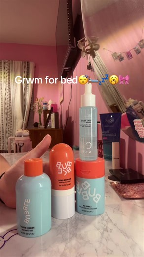 Grwm for bed❤️🎀😴💤🛏️🥱@Bubble Skincare #sleep #grwm #grwmroutine #skincare #skincareroutine #skinacreproducts #bed #bubble #bubbleskincare #🎀💤 #preppy #preppyaesthetic #preppylifestyle #preppyskincare #skincaregrwm #haircare #slay