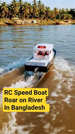 RC Speed Boat roar on the River 🏁⚡AI Shorts 🚤