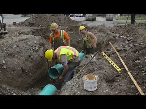Connection with PVC pipe and Sewerage Precast Manhole Installation