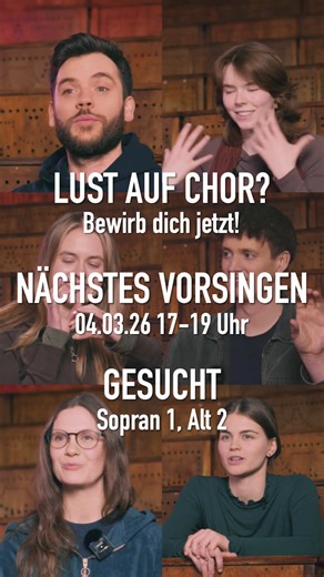 Du bist auch cool, charismatisch und bombastisch oder möchtest es werden? Dann bewirb dich jetzt beim CCB! 📅 Nächstes Vorsingen: Mittwoch, 04.03.26 17-19 Uhr 📍Charité Campus Mitte 🎤 Gesucht: Sopran 1, Alt 2 ℹ️ Auch wenn viele bei uns einen Bezug zur Charité haben, ist dies keine Voraussetzung, um bei uns mitzumachen. Wir sind ein ambitionierter Kammerchor für junge Berufstätige und Studierende verschiedener Fachrichtungen. 🔗 Zur Anmeldung zum Vorsingen auf unserer Website: https://www.charit