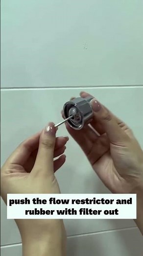How to remove our showerhead flow restrictor #showerhead #amazonfinds #rainshower #showeraccessories