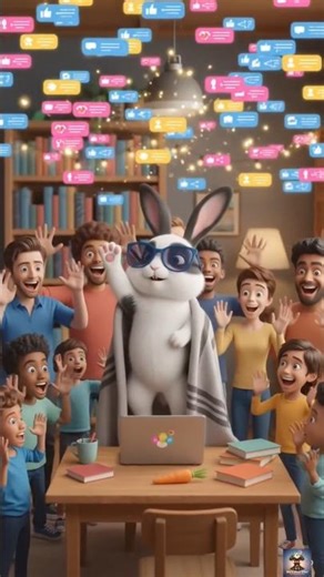 लैपटॉप चलाने वाला स्मार्ट खरगोश 🐰💻Rabbit Working on Computer 😂#funnyrabbit #rabbit #funnyanimation