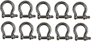 MarineNow 316 Stainless Steel Bow Shackle for Anchor, Towing, Off Road Recovery