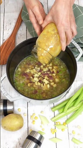 FASTEST One-Pot Corn Chowder Recipe in Under 30 Minutes! #shorts