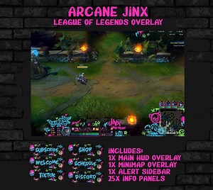 Arcane Jinx League of Legends Stream Overlay Package | Jinx Graffiti Twitch Graphics for Streaming, Ingame Overlay Lol, PNG Digital Download - Etsy