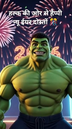Happy New Year 2026 🎉🔥 Hulk ki or se #youtubeshorts #hulk #newyear2026 #shorts