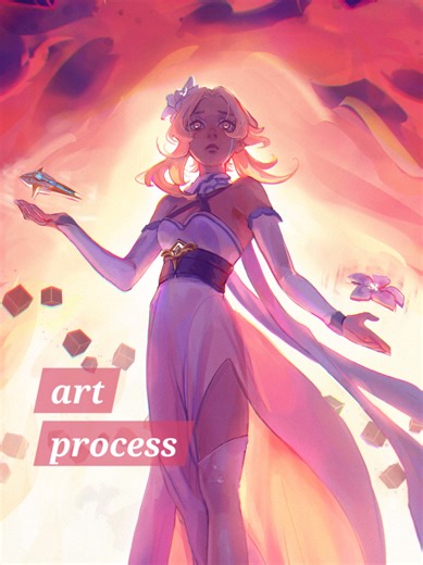Step-by-Step Art Process for Genshin Impact's Lumine