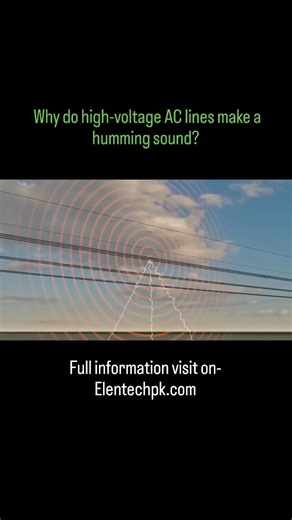 elentechpk on Instagram: "Why do high-voltage AC lines make a humming sound? #instamood #instagood #instagram #instagramreels : : : : : #HighVoltage #CoronaEffect #ACTransmission #ElectricalFacts #EngineeringBasics #PowerSystem #TechReels #ScienceReels #ElectricianLife #StudyReels #ShortsReels #gkfacts"