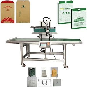 [Hot Item] Semi Automatic Conveyor Belt Flat Printing Line Flat Screen Printing Machine for Paper Bag & Envelope