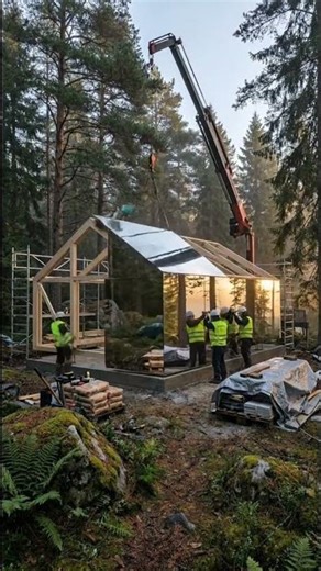 The Invisible Mirror Cabin in the Wilderness | Hidden Geometric Retreat #mirror_cabin