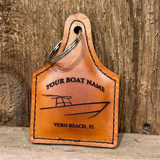 Custom Boat Name Floating Leather Keychain | Personalized Genuine Leather Keychain | Laser Engraved Keychain With Name of Your Boat - Etsy