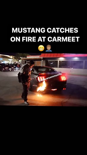 Cars on Instagram: "Mustang catches on fire at car meet 😳🤦🏽‍♂️ {Send this to someone who needs to see this } *Follow us for more @Thacarcommunity 👆🏾👆🏾👆🏾👆🏾 • • • #loudcars #V8 #V6 #Dodgechallenger #Zl1Camaro #Camaross #Hemi #Mustang #Mustang5.0 #Americanmuscle #Corvvete #Streetrace #Burnouts #Carcrash #scatpack #Hellcat #Chevy #ford #horsepower #5.0 #zo6 #Musclecars #Singlecab #Trucks #ss #Race #fights #Camaro #burnout #thacarcommunity"