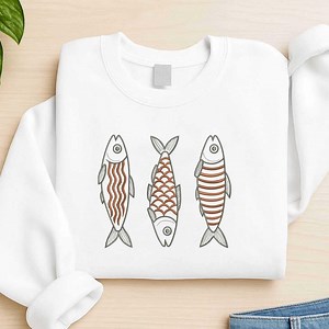 Minimal Fish Embroidery Design, Scandinavian Style Koi Machine Embroidery File, Japanese Line Art Embroidery Pattern - Etsy