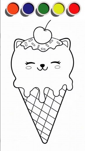 Icecream Drawing and Coloring for Kids #viral #easydrawing #drawing #art #coloring