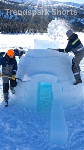 Building a Real Ice House from Scratch 🧊❄️ | Full Cinematic Construction Timelapse #shortvideo