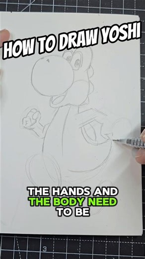 How To Draw Yoshi! Easy Mode! #art #shorts