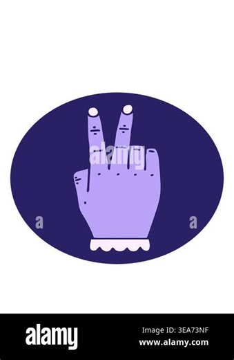 bobbing motion animation of icon of hand raising two fingers gesture Stock Video Footage - Alamy