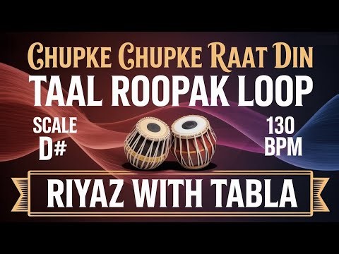 Chupke Chupke Raat Din | Taal Roopak Loop | 130 BPM | D# Kali 2 | Bhajans, Ghazals #riyazwithtabla