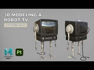 3D modeling a Robot-TV using Autodesk Maya 2022 | Speed Modeling