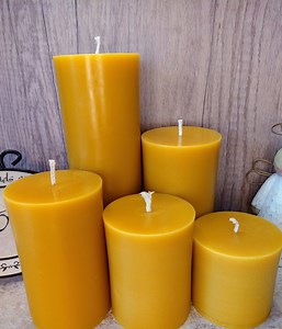 Handcrafted Beeswax Pillar Candle: Natural Honey Scent, Made in Vermont - Etsy