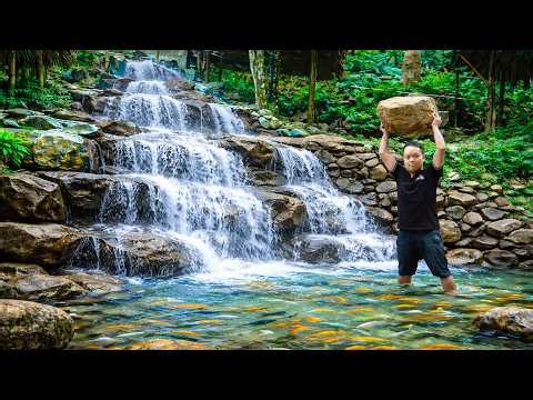 Epic Build | Duong Expands Fish Pond and Crafts a Beautiful Waterfall from Giant Stones