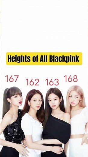 Blackpink Members Height Comparison 2025 | Jisoo, Jennie, Rosé, Lisa #blackpink #shorts #kpopinfo
