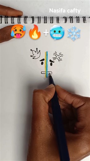 Hot vs cold emoji drowing#it#very#viral#shorts# #short#video@5 minute crafts