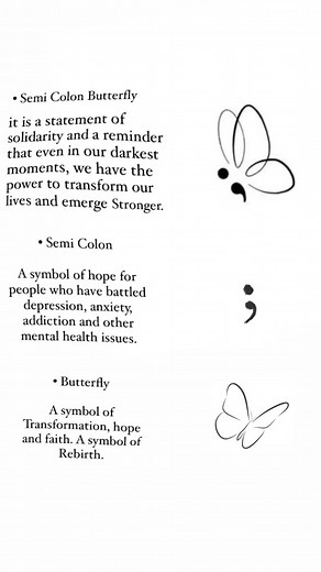 Meaningful Semicolon Butterfly Necklace | Symbolic Jewelry