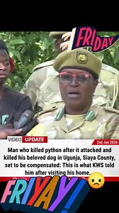 Man who killed python after it attacked and killed his beloved dog in Ugunja, Siaya County, set to be compensated: This is what KWS told him after visiting his home... | Jamo Okello