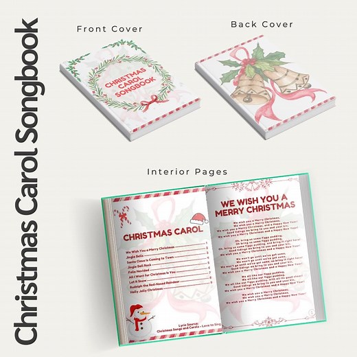 Christmas Carol Songbook: Print-ready & Editable (digital Download) - Etsy
