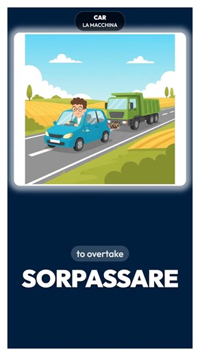 Start Engine & Overtake in Italian 🏎️🇮🇹 #Driving